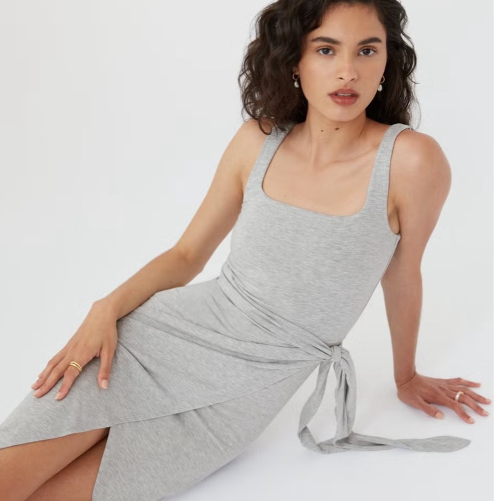 Wilfred - Saturn Tencel Mini Dress in Basalt Grey